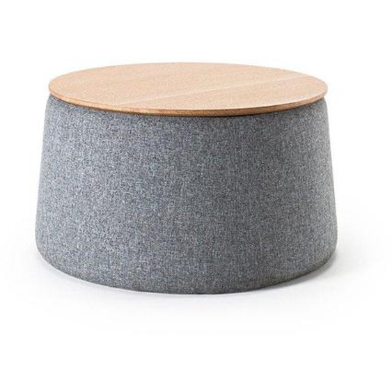 INNOVATION LIVING  table basse design STONE 70*43cm tissu Twist_Granite plateau en chêne