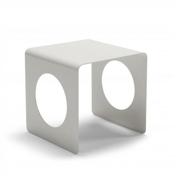 INNOVATION LIVING  Table basse GEOBEAU 33x33x33 cm métal gris blanc