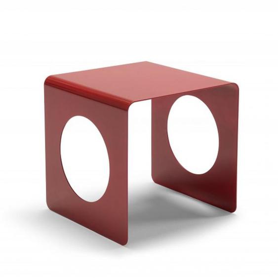 INNOVATION LIVING  Table basse GEOBEAU 33x33x33 cm métal rouge traffic
