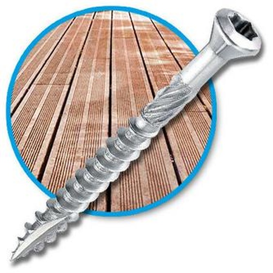 Inoxmare - 400 vis terrasse inox A2 - TX25, d. 5 x 50 mm tête réduite crantée + embout offert