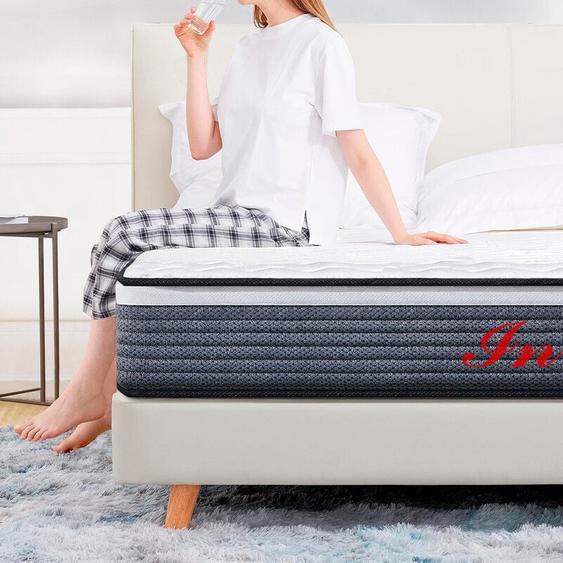 Matelas 140x190 cm Inre mousse à mémoire de forme, épaisseur 20 cm, confort ferme, confort optimal, 7 zones ergonomique