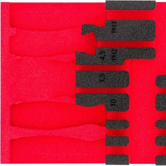 Insert en mousse souple  vide  V5068-L  L x l x H : 393 mm x 188 mm x 35 mm