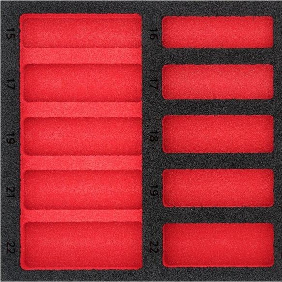 Insert en mousse souple  vide  V7323-L  L x l x H : 393 mm x 188 mm x 35 mm