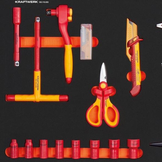 Insert VDE avec cliquet 3/8/pinces/ciseaux 18 pcs.