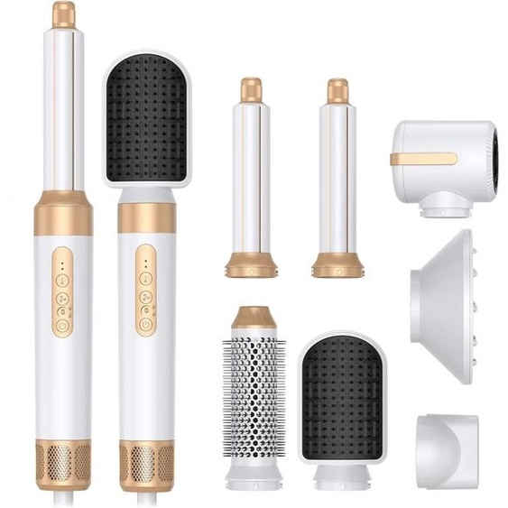 INSIS FEMME Sèche-cheveux 7 en 1, brosse sans balais, haute vitesse, avec diffuseur, sèche-cheveux ionique, peigne de coiffure à Air chaud, bigoudi automatique