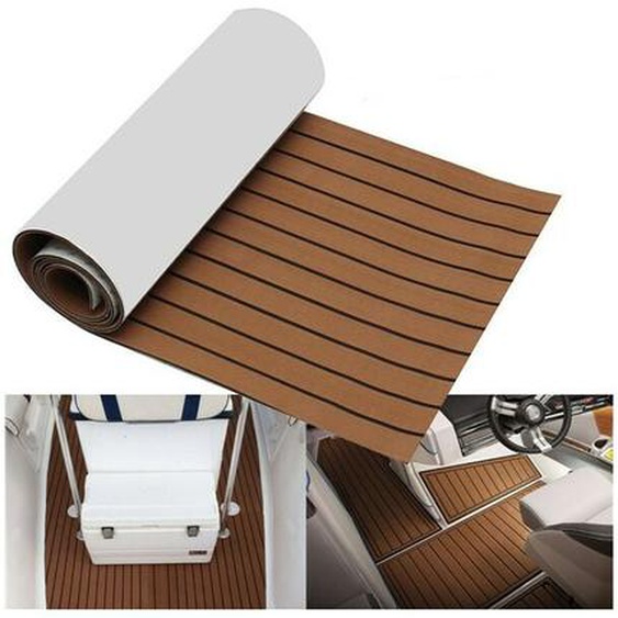 Insma - Rouleau Tapis adhésif pour Yacht eva Mousse Decking Bateau 2400 x 600 x 6mm marron