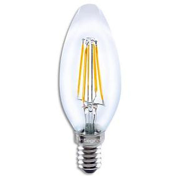 INTEGRAL Ampoule LED Candle E14, 4 Watts 2700 Kelvin 420/470 Lumen, angle déclairage 300/330. Clair