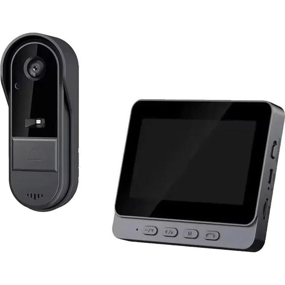 Interphone sans fil avec carillon de porte, écran 4,3 pouces, résolution vidéo 800W, IP65 étanche