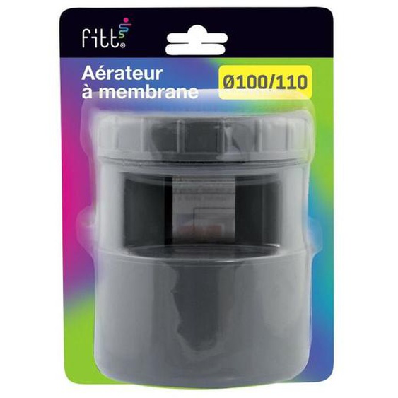 Interplast - Aérateur à membrane pvc évacuation Ø100/110 en blister - Fitt - Gris - pvc