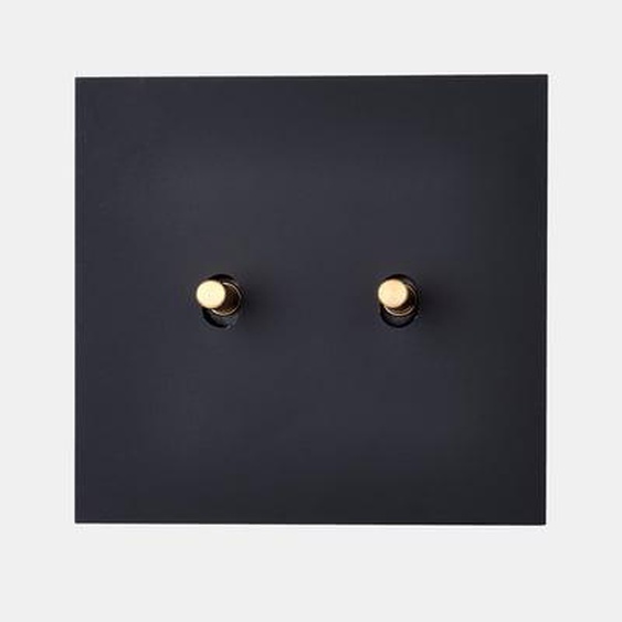 Interrupteur Désir avec levier va-et-vient en laiton x2 - noir mat