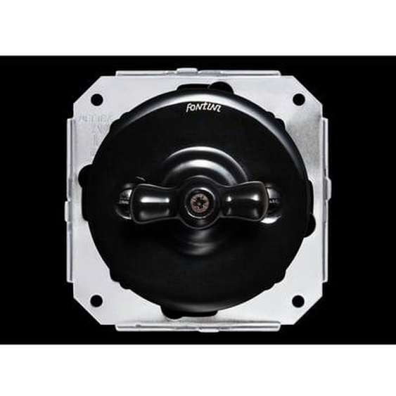 Interrupteur double va-et-vient Garby Colonial manette noir Ø64,5 mm