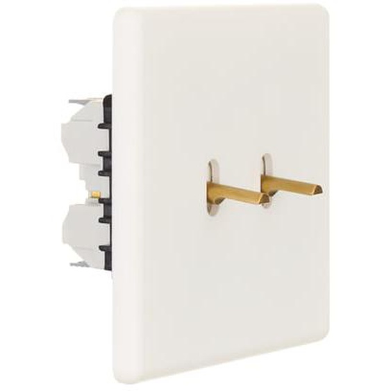 Interrupteur simple à double va-et-vient Hitera blanc doux