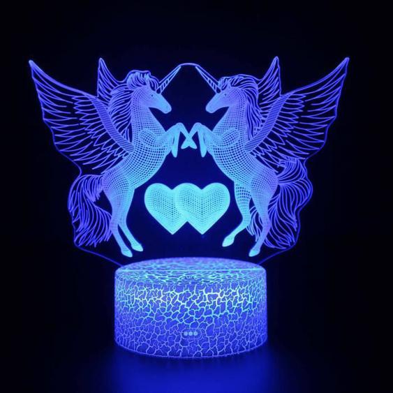 Interrupteur tactile acrylique 3D Creative Unicorn LED Night Light (61)