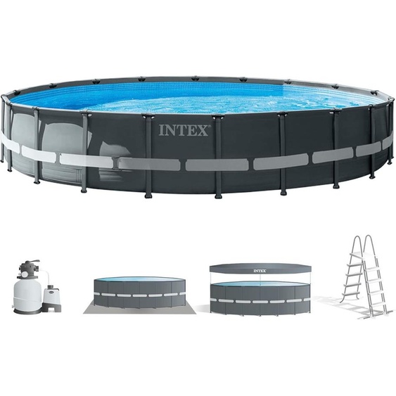 INTEX 26334GN Frame Pool Set Ultra XTR (610x122cm) incl. pompe de filtration bâche de couverture échelle bâche de fond