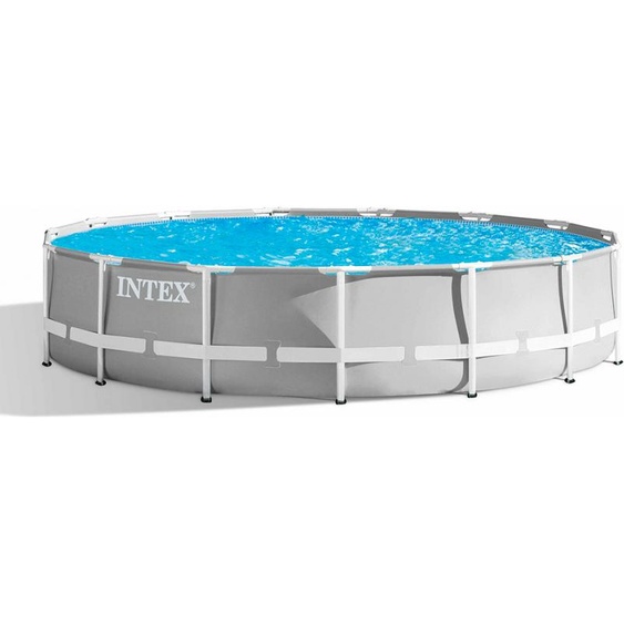 Intex 26724 ex 26734, Prism piscine hors sol ronde, 457x107cm,incl. pompe de filtration, échelle, plaque de couverture. Tapis de sol