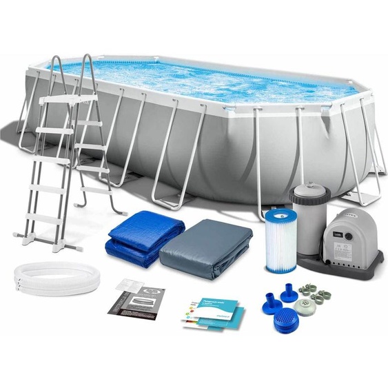 Intex 26798 Prism Frame Piscine hors sol tubulaire ovale 610x305x122cm