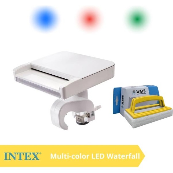 Intex - Cascade LED multicolore & brosse à récurer WAYS