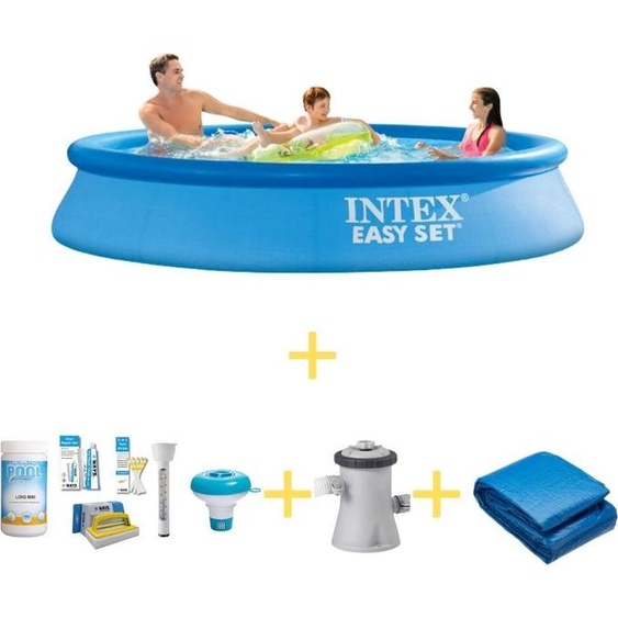 Intex Easy Set Pool - 305 x 61 cm - Kit de maintenance WAYS, pompe de filtration & bâche de fond inclus