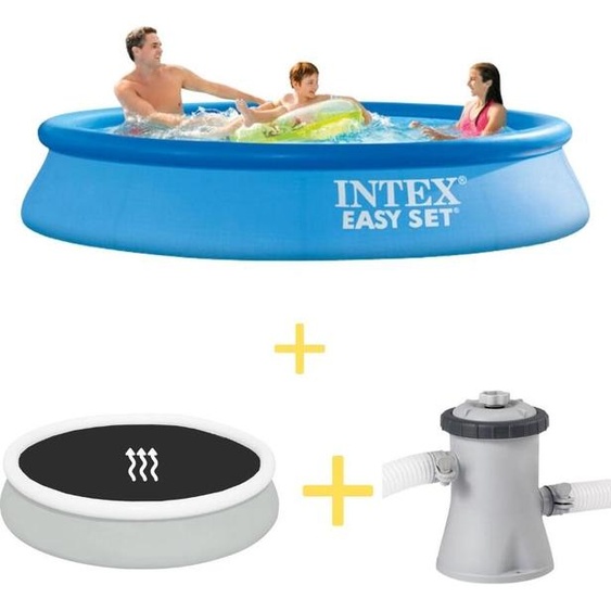 Intex Easy Set Pool - 305 x 61 cm - Voile solaire et pompe de filtration incluses