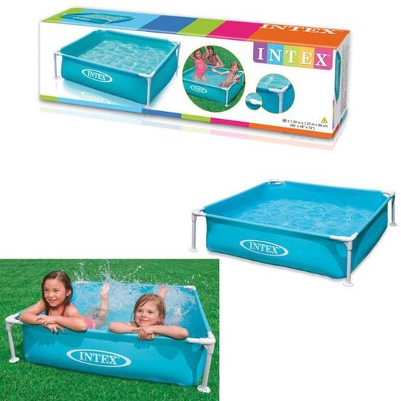 Intex Piscine pour enfants Frame Pool Mini, Bleue, 122 x 122 x 30 cm