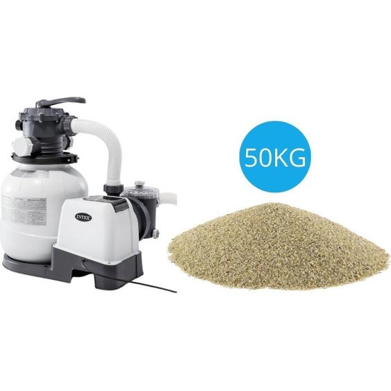 Intex - Pompe à sable 7900 L/h & sable de filtration 50 kg