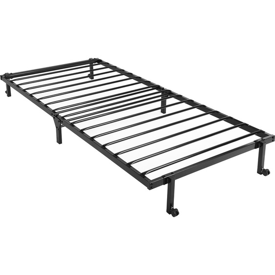 IPOTIUS Lit dinvité Lit simple pliant Cadre de lit en métal, avec quatre roulettes doubles Lit portable pliant pour chambre dinvité 90 x 190 cm,