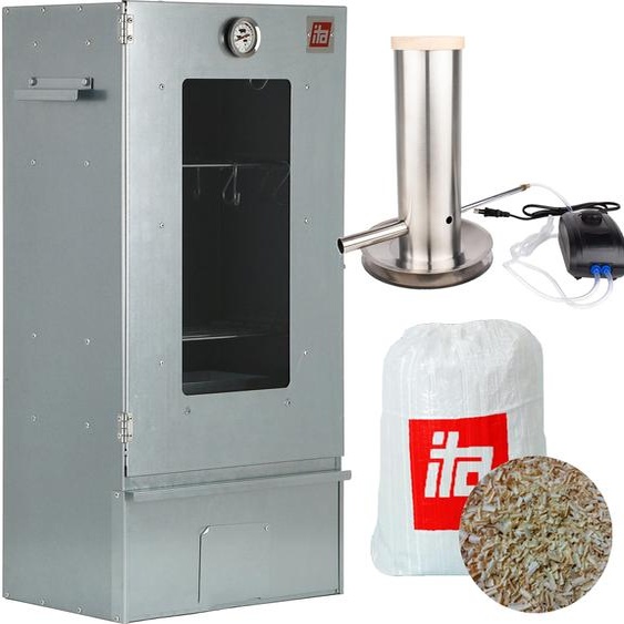 ITA Fumoir 7000 - Premium Fumoir avec 3 étages - Acier allié, fenêtre & thermomètre - Qualité EU Directement du fabricant