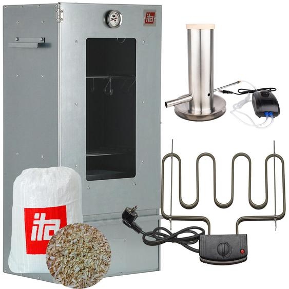 ITA Fumoir 7000 - Premium Fumoir avec 3 étages - Acier allié, fenêtre & thermomètre - Qualité EU Directement du fabricant