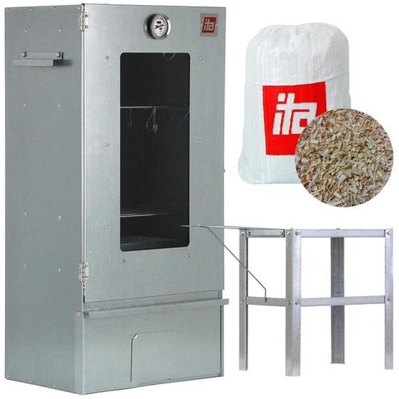 ITA Fumoir 7000 - Premium Fumoir avec 3 étages - Acier allié, fenêtre & thermomètre - Qualité EU Directement du fabricant