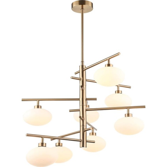 Italux Fiorenzo lustre moderne en laiton MDM3661-8 BRO+W