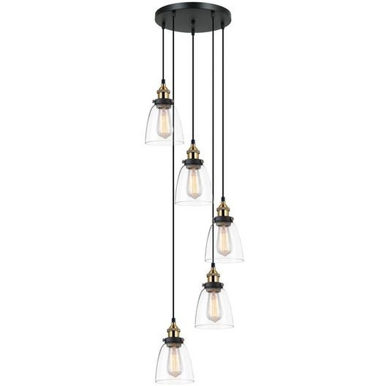 Italux Francis lustre industriel noir MDM-2563/5 GD+CL