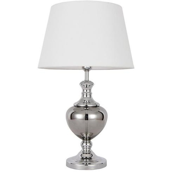 Lampe de table classique KORREZ chromée blanche 1xE27x60W en métal, dimensions : 62x38x38 cm, IP20, Italux