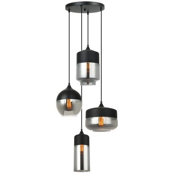 Italux Lustre Molina moderne noir MDM-4364/4 BK+SG