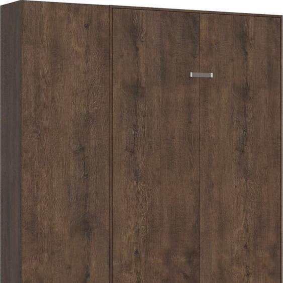 ITAMOBY - Armoire lit 1 place et demi escamotable vertical 120 Kentaro avec colonne Noyer