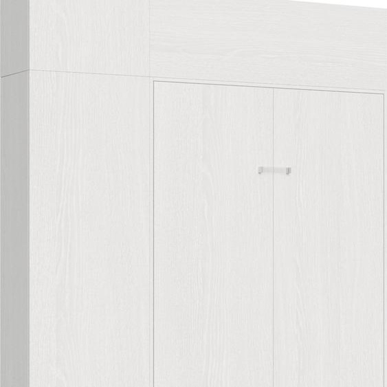 ITAMOBY - Armoire lit 1 place et demi escamotable vertical 120 Kentaro avec meublier Frêne Blanc