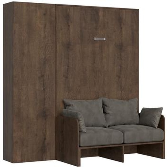 ITAMOBY - Armoire lit 1 place et demi escamotable vertical 120 Kentaro Sofa avec colonne Noyer -A20