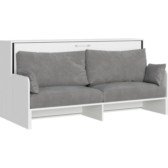 ITAMOBY - Armoire lit escamotable horizontal 1 couchage 85 Kando Sofa avec matelas Frêne Blanc -A20