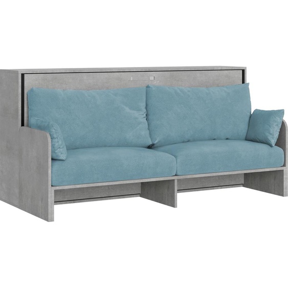 ITAMOBY - Armoire lit escamotable horizontal 1 couchage 85 Kando Sofa avec matelas Gris Béton-A33