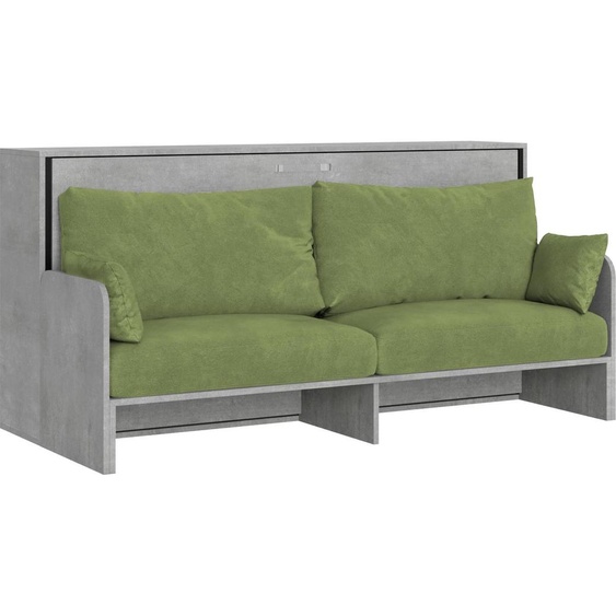 ITAMOBY - Armoire lit escamotable horizontal 1 couchage 85 Kando Sofa avec matelas Gris Béton-A35
