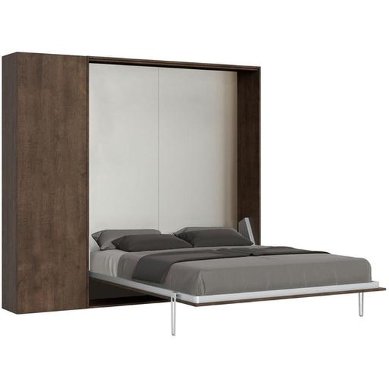 ITAMOBY - Armoire lit queen size escamotable vertical 160 Kentaro avec colonne Noyer