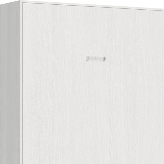 ITAMOBY - Lit 1 place et demi escamotable vertical 120 Kentaro Frêne Blanc