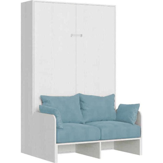 ITAMOBY - Lit 1 place et demi escamotable vertical 120 Kentaro Sofa Frêne Blanc-A33