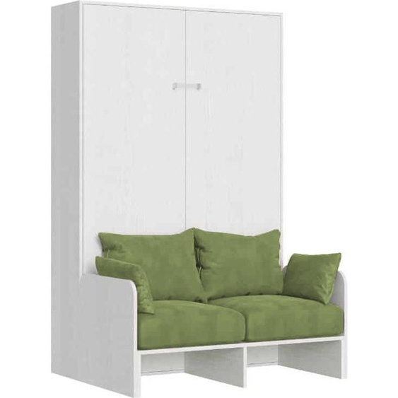 ITAMOBY - Lit 1 place et demi escamotable vertical 120 Kentaro Sofa Frêne Blanc-A35