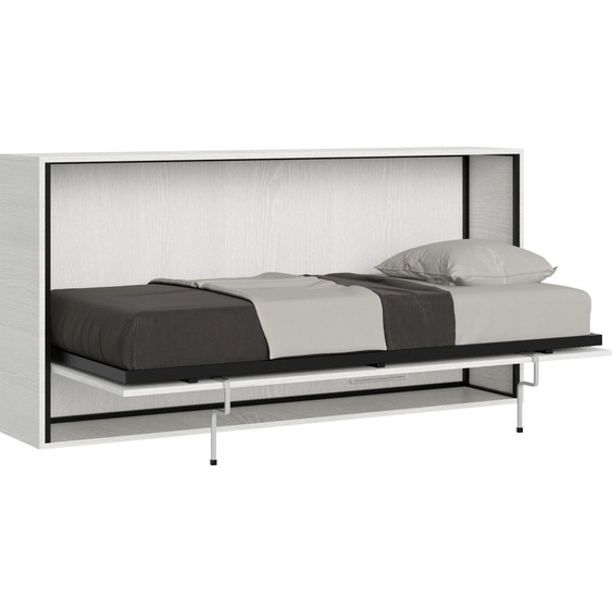 ITAMOBY - Lit escamotable horizontal 1 couchage 85 Kando avec matelas Frêne Blanc