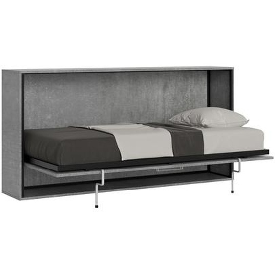 ITAMOBY - Lit escamotable horizontal 1 couchage 85 Kando avec matelas Gris Béton