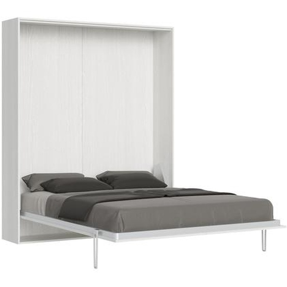 ITAMOBY - Lit queen size escamotable vertical 160 Kentaro Frêne Blanc