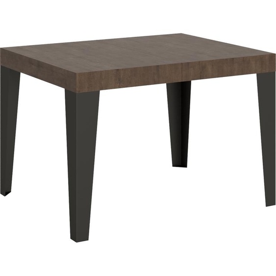 ITAMOBY - Table extensible 120/204x80 cm Flame noyer pieds anthracite