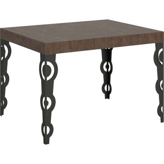 ITAMOBY - Table extensible 120/204x80 cm Karamay noyer pieds anthracite