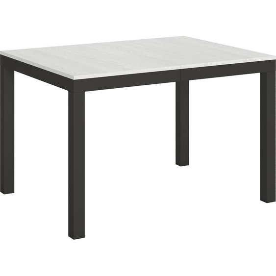 ITAMOBY - Table extensible 120/224x90 cm Everyday Evolution frêne blanc cadre et pieds anthracite