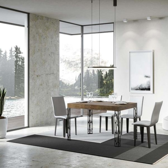 ITAMOBY - Table extensible 120/224x90 cm Ghibli noyer pieds anthracite